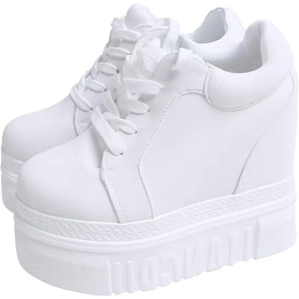 New Ace Shock Womens Size 7.5 White Canvas Hidden 5